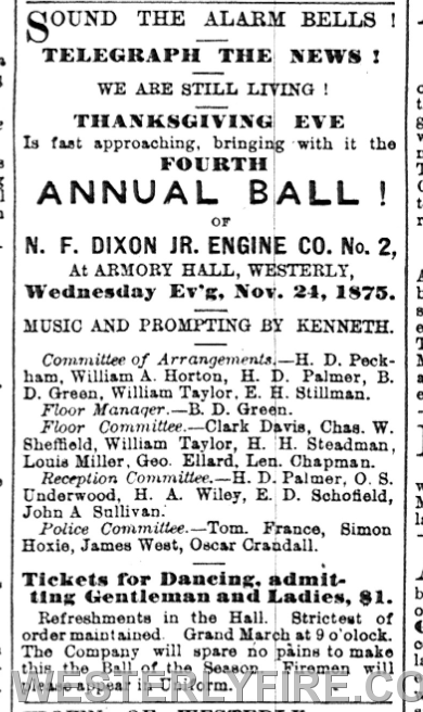 Flyer for their annual Ball