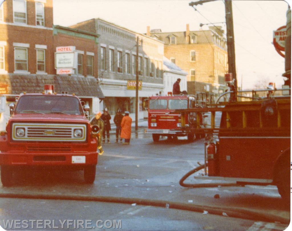 Box 3111-March 14, 1975-Westerly and Misquamicut firefighters cleaning up.