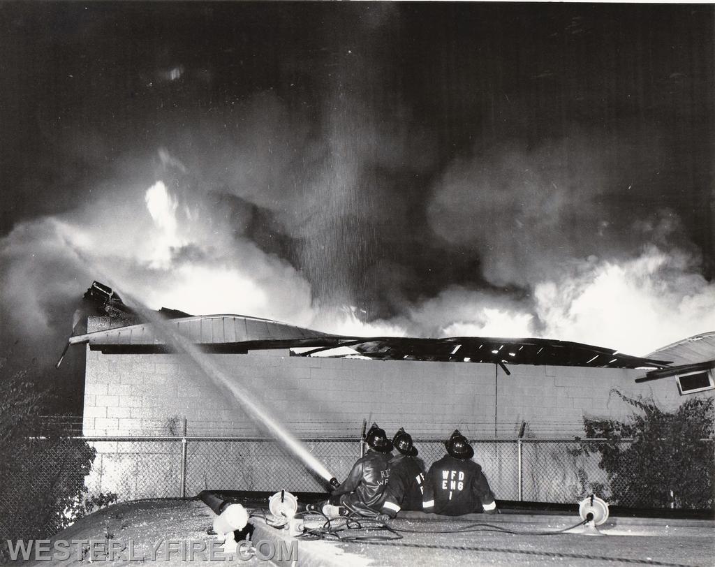 Box 4111-June 16, 1978-Vic Morgan & Sons Home Center 101 Canal St. The B side of the building shows the fire consuming the roof and it collapsing.