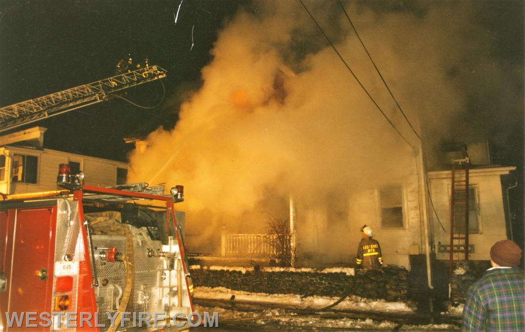 Box 4113-February 18, 1996-Water turns to steam as it hits the fire at 27 Canal St.