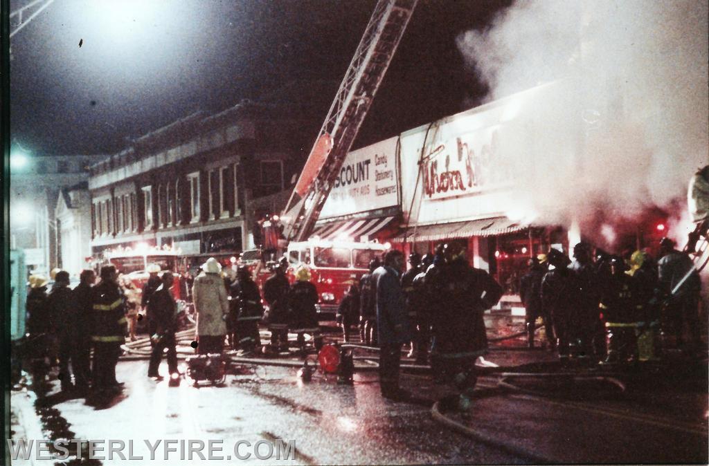 Box 534-March 26, 1978-Dozens of firefighters from Westerly, Pawcatuck and Watch Hill battle the Chase Fire .