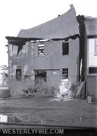 April 22,1903-Eaton Grist Mill- A view from the front. Note the hose line through the door.